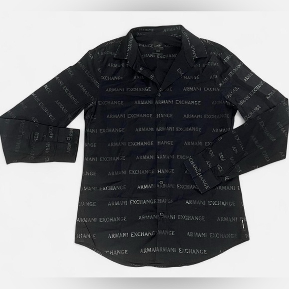 Armani Exchange Men's Black Logo Shirt - Picture 1 of 5